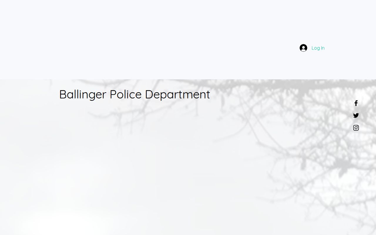 Ballinger Police Department official website header